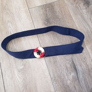 Nautical J Crew enamel and grosgrain ribbon belt